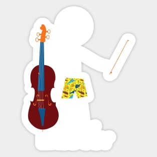 Funny Mens Double Bass Player Sticker